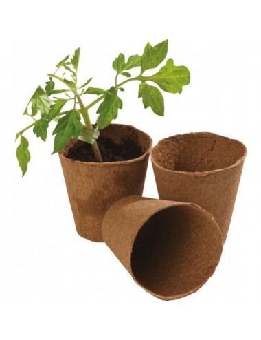 LOT DE 12 POTS EN FIBRE Ø 8cm